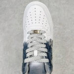 [Custom Reflective Cross] Air Force 1 Skateboarding Shoes Unisex Gray - Image 5