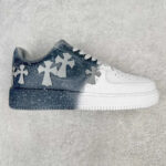 [Custom Reflective Cross] Air Force 1 Skateboarding Shoes Unisex Gray - Image 8