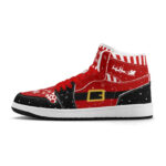 [Custom Holiday Cheer] Air Jordan 1 Mid Top Unisex Skateboarding Shoes - Image 4