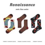 Renaissance | 3 pairs cotton socks set | Creative| artistic |designed| cool| colorful |gift ideas| birthday | thanks | comfort | Christmas - Image 2