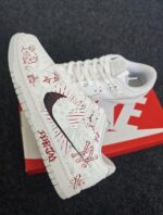[Custom Eternal silent words]  Dunk Skateboarding Shoes Men Low-top Grey / Red - Image 6