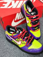 [Custom Male clown]  Dunk Skateboarding Shoes Men Low-top Purple/green/red - Image 6