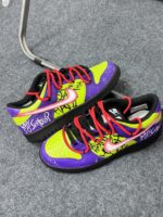 [Custom Male clown]  Dunk Skateboarding Shoes Men Low-top Purple/green/red - Image 8