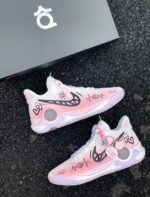 [Custom Unlimited]  KD Trey 5 IX Vintage Basketball Shoes Unisex Low-Top Pink/White - Image 12