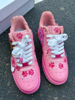 [Customized Scooby Snacks on Feet] Air Force 1 Low-top Shoes Hand-drawn Unisex Pink - Image 3