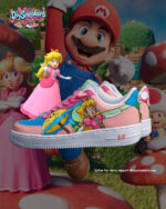 [Custom Mario & Princess Peach] Air Force 1 Skateboarding Shoes Unisex Low-top - Image 2