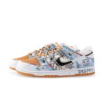 [Custom Drippy Sense] Dunk Low Skateboard Shoes Unisex Orange/Blue - Image 2