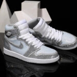 [Custom Silver- Full Diamond] Air Jordan High - Top Skateboarding Shoes Unisex - Image 4