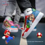 [Custom Mario & Princess Peach] Air Force 1 Skateboarding Shoes Unisex Low-top - Image 4