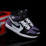 [Custom Blackish Purple - Full Diamond] Air Jordan High - Top Skateboarding Shoes Unisex - Image 3