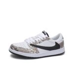 [Custom Natural-Colored Python Pattern] Air Jordan 1 Low - Top Skateboarding Shoes Unisex - Image 11