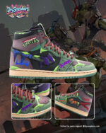 [Custom TMNT x Super Shredder] Air Jordan 1 High Top Unisex Skateboarding Shoes - Image 11