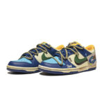 [Custom Lie Fallow] Dunk Low Skateboard Shoes Unisex Beige/Blue - Image 2