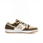 [Custom Bear Cub] Dunk Skateboarding Shoes Unisex Brown/White - Image 4