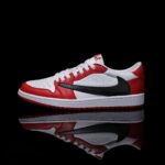 [Custom Red and White - Backwards Swoosh Cowhide Leather] Air Jordan Low - Top Skateboarding Shoes Unisex - Image 6