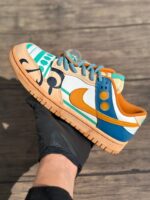 [Custom ONE PIECE Nami&Nico Robin] Dunk Skateboarding Shoes Men Spilt Color Orange/Purple - Image 6