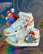 [Custom Mario - Funny Trip] Air Jordan 1 High Top Unisex Skateboarding Shoes - Image 2