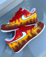 [Customized Tie-Dye Kansas City Chiefs, Hand painted] Air Force 1 Low-top Shoes Unisex Red - Image 4