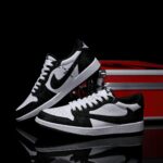 [Custom Black and White - Backwards Swoosh Cowhide Leather] Air Jordan Low - Top Skateboarding Shoes Unisex - Image 2