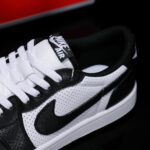 [Custom Black and White - Cowhide Leather Openwork Style] Air Jordan Low - Top Skateboarding Shoes Unisex - Image 5