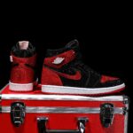 [Custom Red and Black - Full Diamond] Air Jordan High - Top Skateboarding Shoes Unisex - Image 4