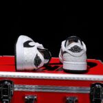 [Custom Black and White - Backwards Swoosh Python Pattern] Air Jordan Low - Top Skateboarding Shoes Unisex - Image 9