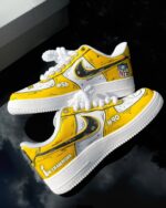 [Customized Football Season Limited Hand-drawn Edition - Steelers 1s ] Air Force 1 Low-top Shoes Unisex Yellow - Image 2
