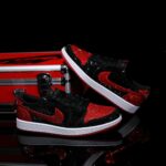 [Custom Black and Red Full Diamond] Air Jordan Low - Top Skateboarding Shoes Unisex - Image 2