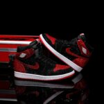 [Custom Red and Black - Full Diamond] Air Jordan High - Top Skateboarding Shoes Unisex - Image 3