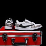 [Custom Natural-Colored Python Pattern] Air Jordan 1 Low - Top Skateboarding Shoes Unisex - Image 8