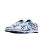 [Custom 2D Blue Comics] Dunk Skateboarding Shoes Unisex  White/Blue - Image 2