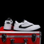 [Custom Black and White - Backwards Swoosh Python Pattern] Air Jordan Low - Top Skateboarding Shoes Unisex - Image 10