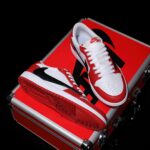 [Custom Red and White - Backwards Swoosh Cowhide Leather] Air Jordan Low - Top Skateboarding Shoes Unisex - Image 8