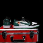 [Custom Green and White - Python Pattern] Air Jordan Low - Top Skateboarding Shoes Unisex - Image 7