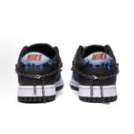 [Custom Blue Flame] Dunk Skateboarding Shoes Unisex Black - Image 5