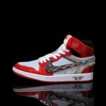 [Custom Red and White - Full Diamond] Air Jordan High - Top Skateboarding Shoes Unisex - Image 6