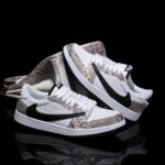 [Custom Natural-Colored Python Pattern] Air Jordan 1 Low - Top Skateboarding Shoes Unisex - Image 2