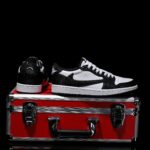 [Custom Black and White - Backwards Swoosh Cowhide Leather] Air Jordan Low - Top Skateboarding Shoes Unisex - Image 6
