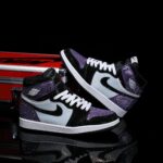 [Custom Blackish Purple - Full Diamond] Air Jordan High - Top Skateboarding Shoes Unisex - Image 2
