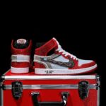 [Custom Red and White - Full Diamond] Air Jordan High - Top Skateboarding Shoes Unisex - Image 7