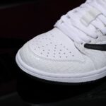 [Custom Black and White - Backwards Swoosh Python Pattern] Air Jordan Low - Top Skateboarding Shoes Unisex - Image 4