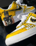 [Customized Football Season Limited Hand-drawn Edition - Steelers 1s ] Air Force 1 Low-top Shoes Unisex Yellow - Image 5