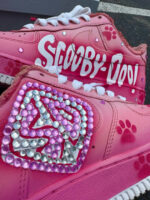 [Customized Scooby Snacks on Feet] Air Force 1 Low-top Shoes Hand-drawn Unisex Pink - Image 5