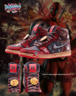 [Customized Deadpool] Air Jordan 1 High Top Shoes Hand-drawn Unisex - Image 11