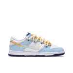 [Custom Ode to Joy] Dunk Skateboarding Shoes Unisex Smiley Graffiti White/Blue - Image 3