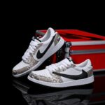 [Custom Natural-Colored Python Pattern] Air Jordan 1 Low - Top Skateboarding Shoes Unisex - Image 9