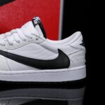 [Custom Black and White - Backwards Swoosh Python Pattern] Air Jordan Low - Top Skateboarding Shoes Unisex - Image 5