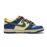[Custom Lie Fallow] Dunk Low Skateboard Shoes Unisex Beige/Blue - Image 3