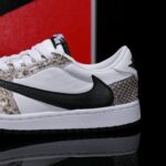 [Custom Natural-Colored Python Pattern] Air Jordan 1 Low - Top Skateboarding Shoes Unisex - Image 6