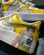 [Customized Football Season Limited Hand-drawn Edition - Steelers 1s ] Air Force 1 Low-top Shoes Unisex Yellow - Image 3